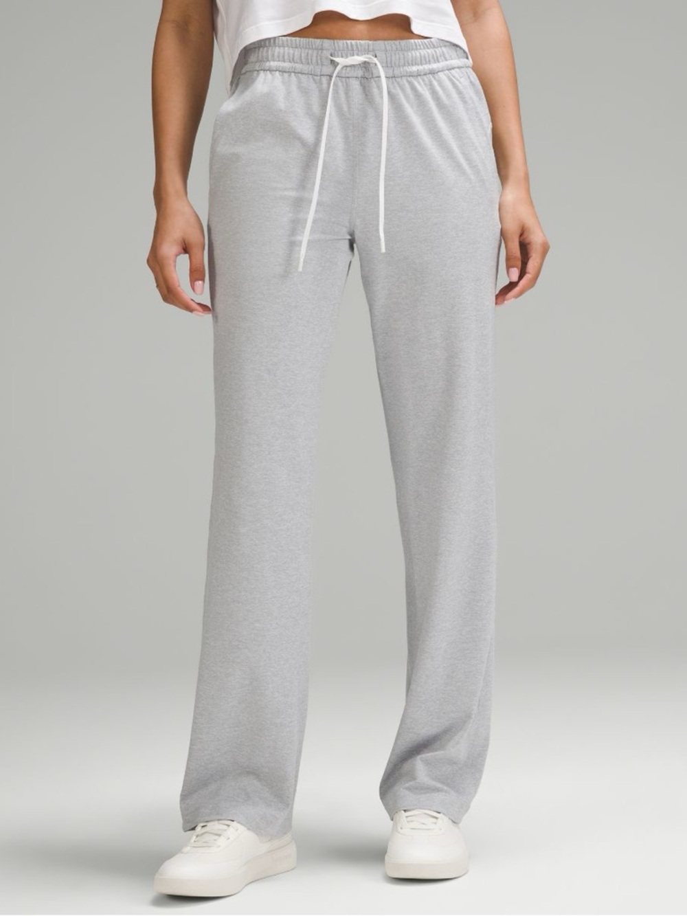 Lululemon Women’s Soft Jersey Straight-Leg Mid-Rise Pant Gray Size 0